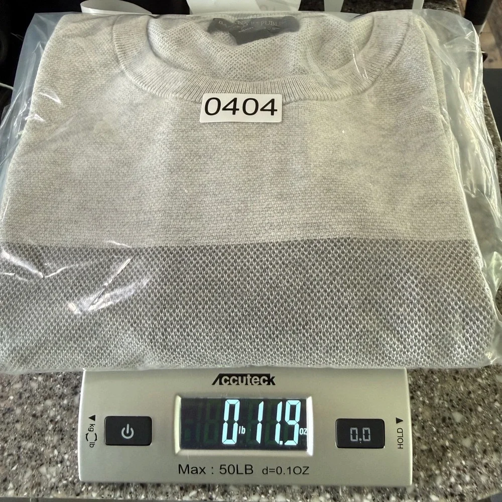 Banana Republic Mens Large Grey Supima Cotton Colorblock Striped Crew Sweater